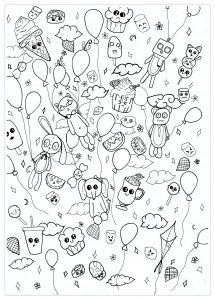 Coloring page doodle art for children