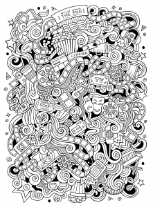 Coloring page doodle art to color for children