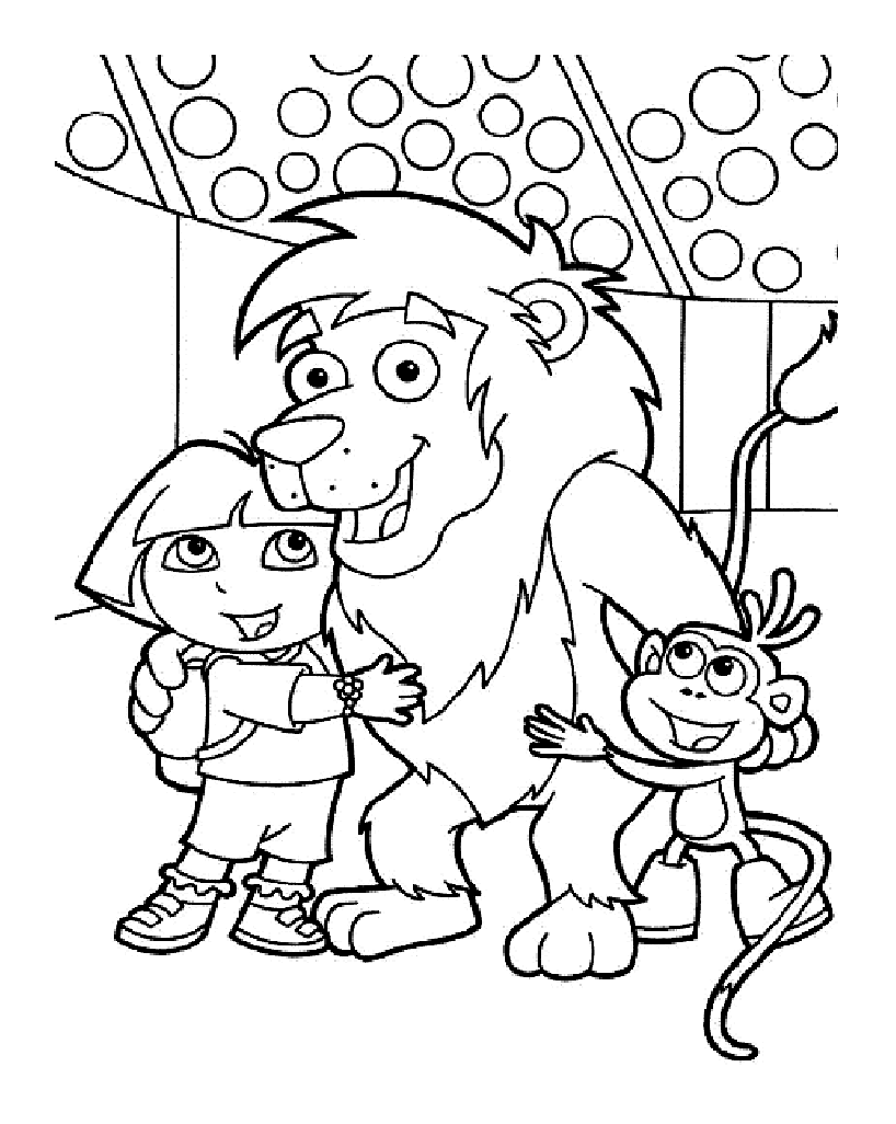 The big friend Lion of our heroes Dora and Babouche, to print