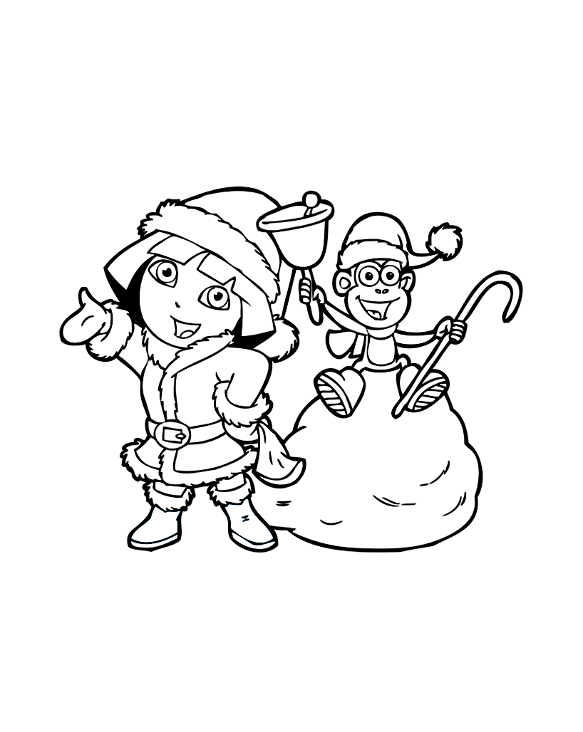 Image of Dora the Explorer to download and color - Dora The Explorer Kids  Coloring Pages