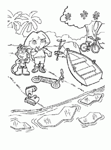 Coloring page dora the explorer to print for free