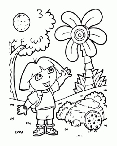 Coloring page dora the explorer to print