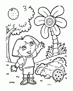 Coloring of Dora the Explorer for children