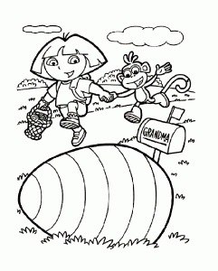 Coloring page dora the explorer free to color for children