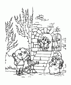 Coloring page dora the explorer free to color for children