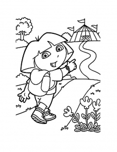 Free coloring pages of Dora the Explorer