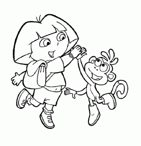 Coloring page dora the explorer free to color for kids