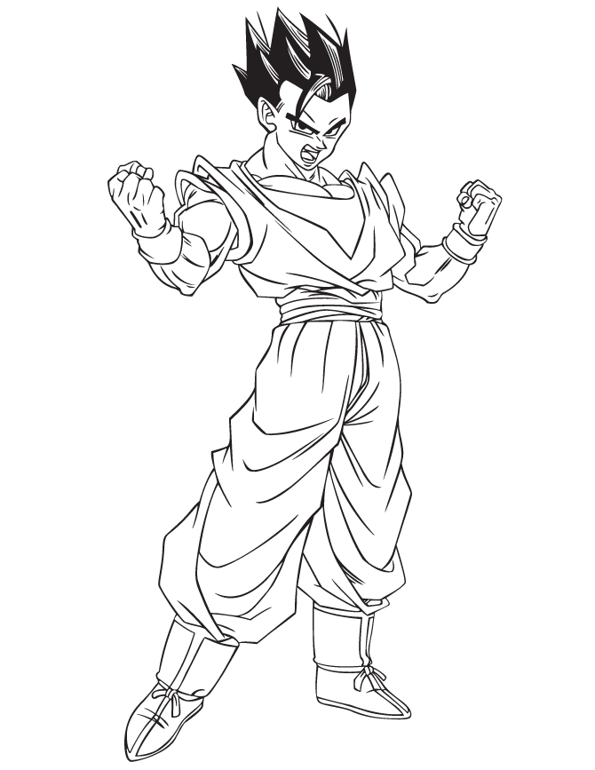 Simple Dragon Ball Z coloring page to download for free : Songohan ultimate