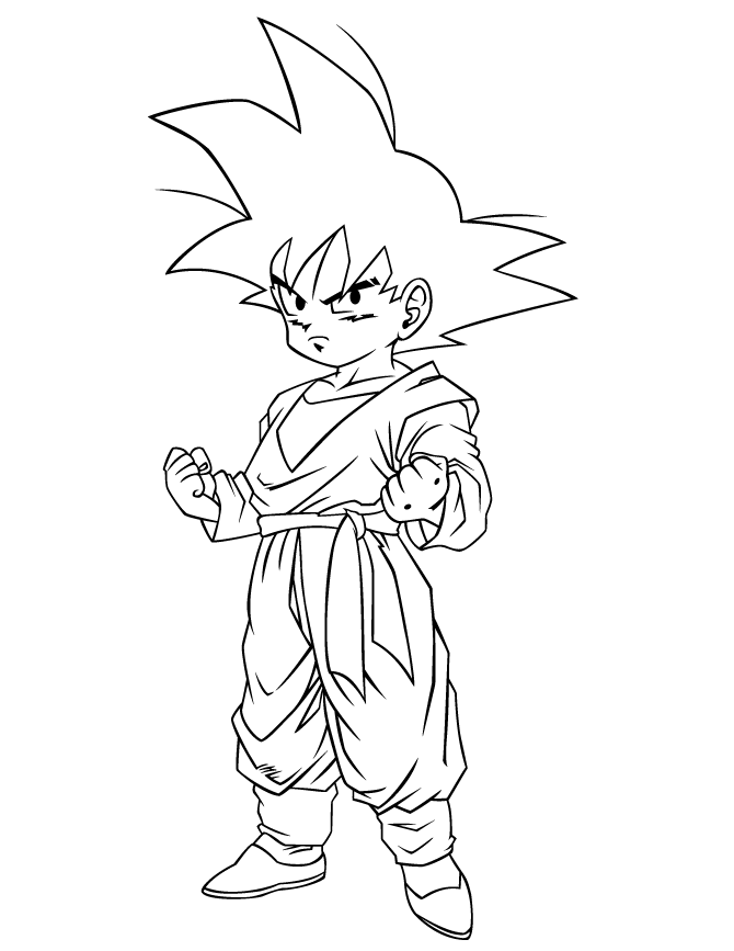 Simple Dragon Ball Z coloring page for kids : Son. Goten