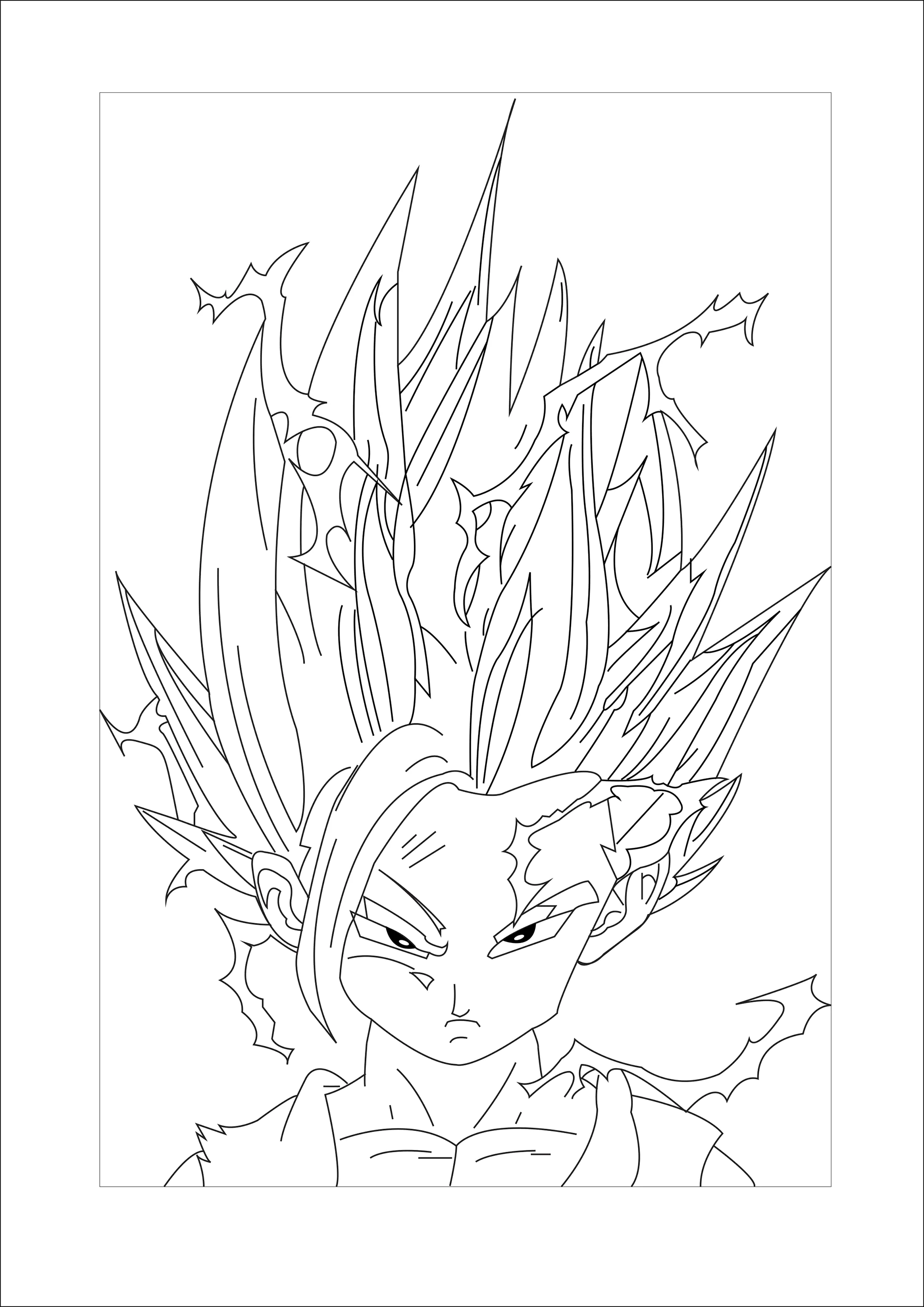 Super coloring of San Gohan as a super saiyen! (Dragon Ball)