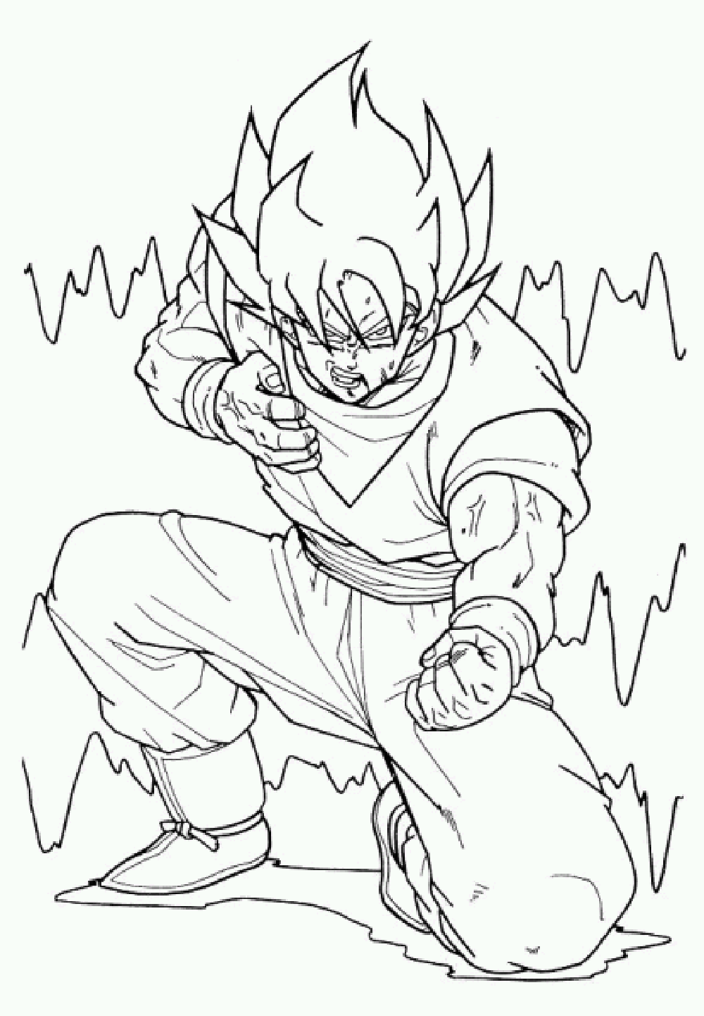 Simple Dragon Ball Z coloring page for children : Son. Goku