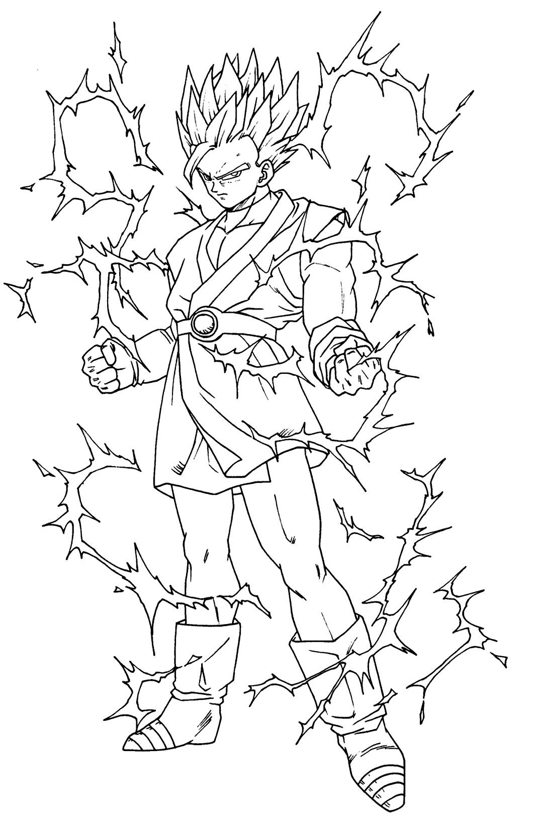 Songohan Dragon Ball Coloring Pages Songohan Dragon Ball Coloring Pages