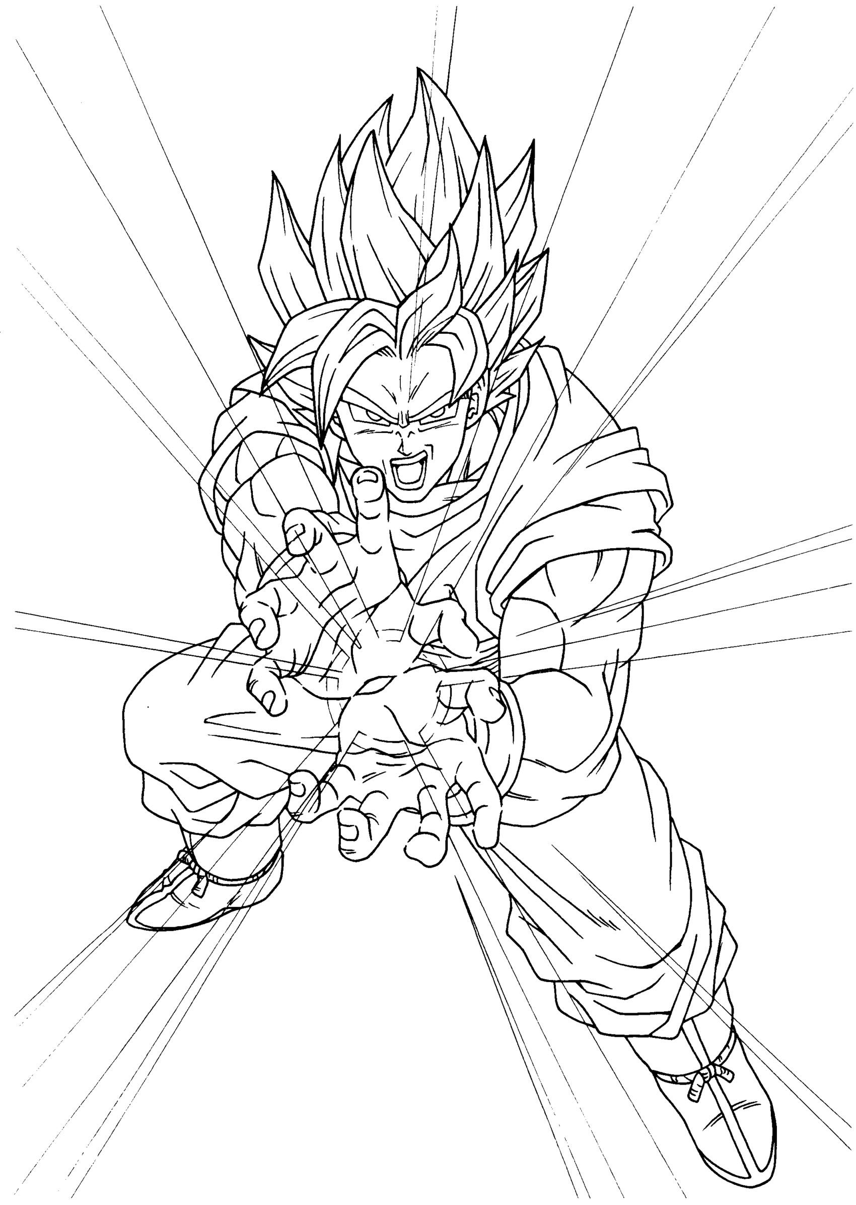 SonGoku Super Saiyajin - 2 - Dragon Ball Kids Coloring Pages