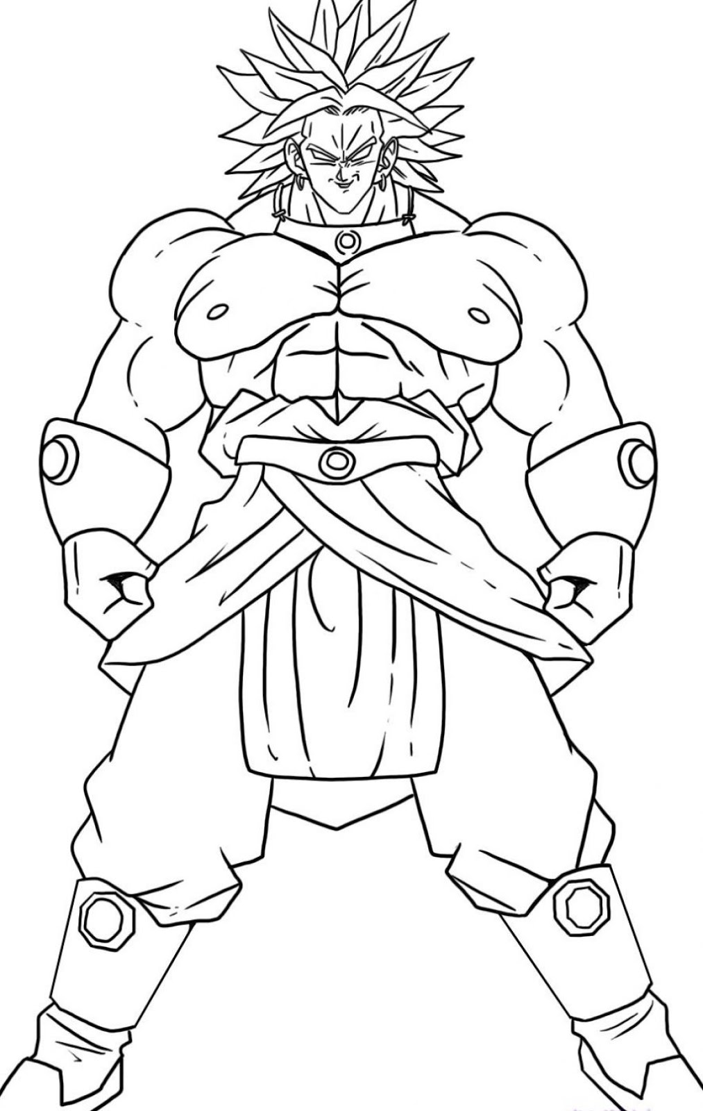 Dragon Ball Z coloring page to print and color for free : Broly Super Saiyajin