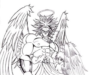 Broly Super Saiyajin angel (Dragon Ball Coloring Page)
