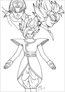 Son Goku Attack Coloring Pages - Free Printable Coloring Pages