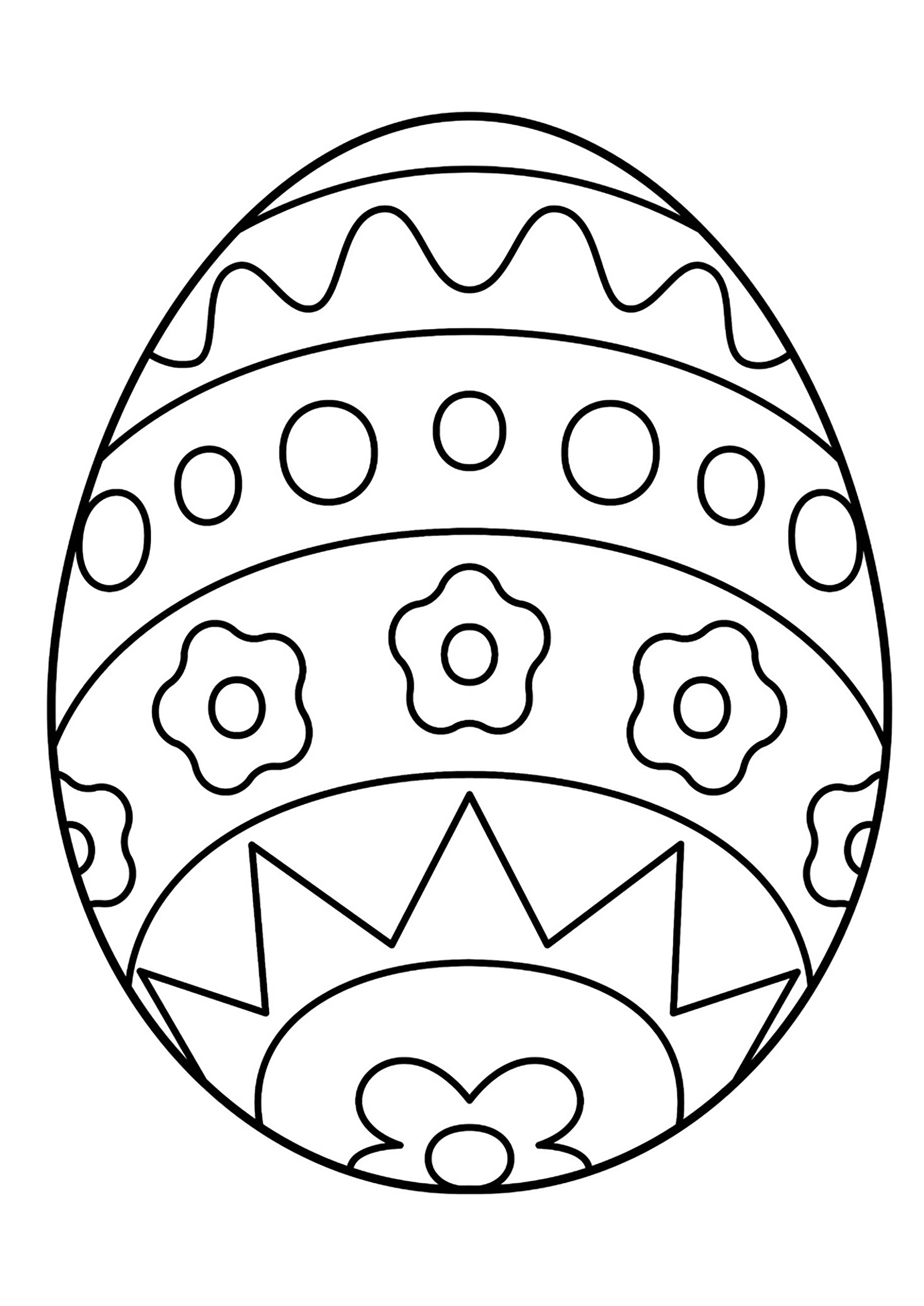 Easter egg with simple motifs