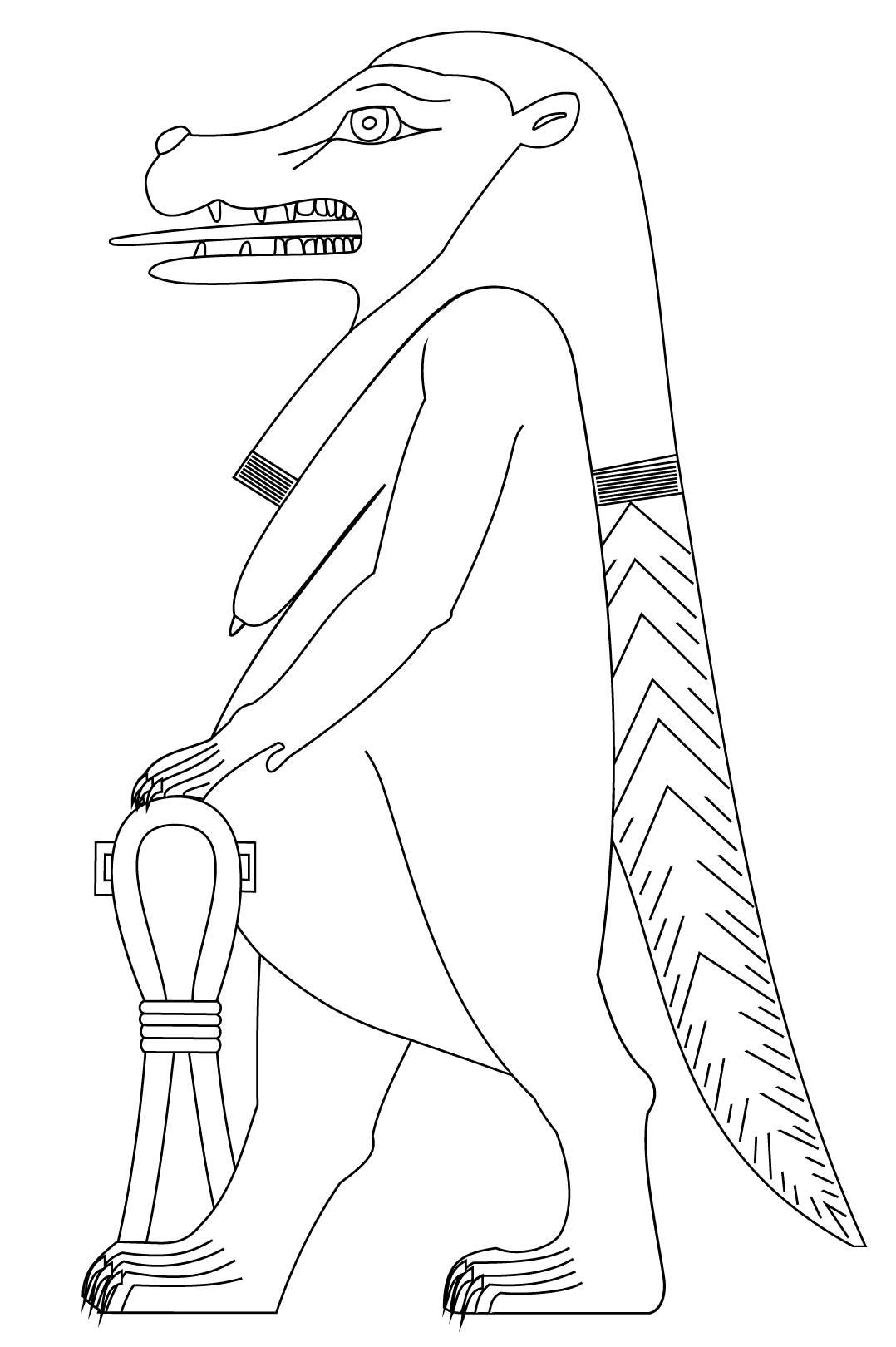 Taweret: God of Ancient Egypt (Printable Coloring Page for Kids)