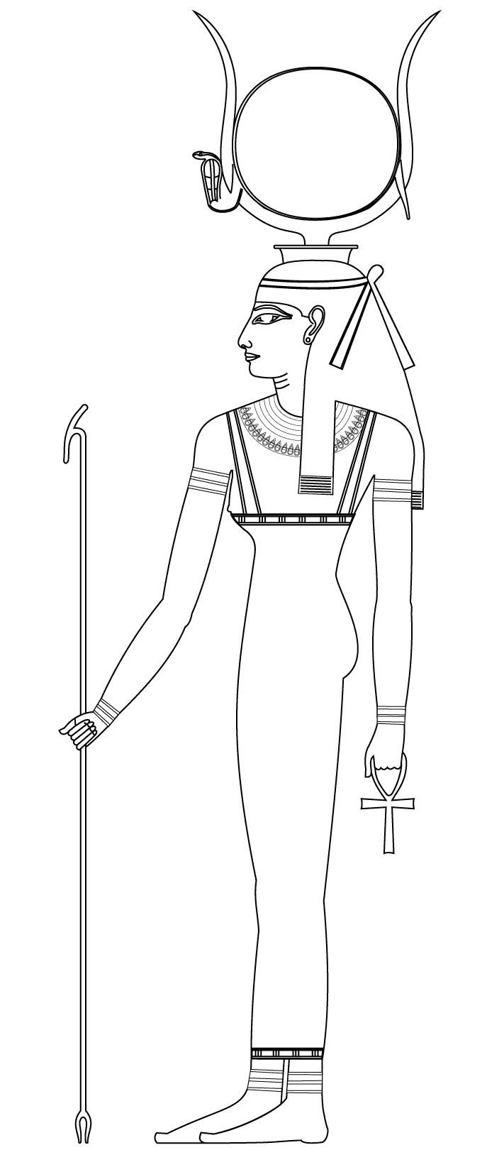 Hathor-ancient-egyptian-goddess - Egypt Kids Coloring Pages
