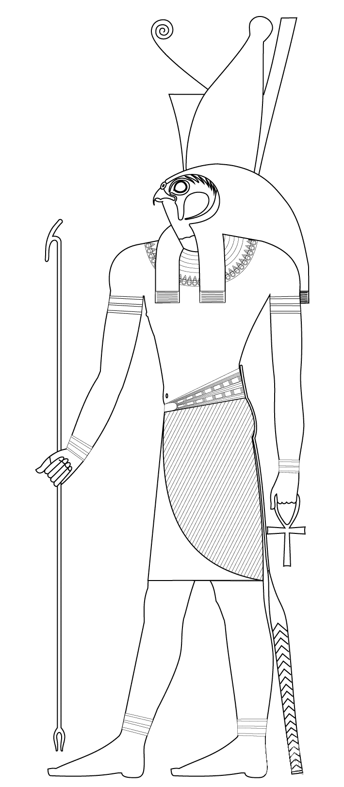 Horus: God of Ancient Egypt (Printable Coloring Page for Kids)