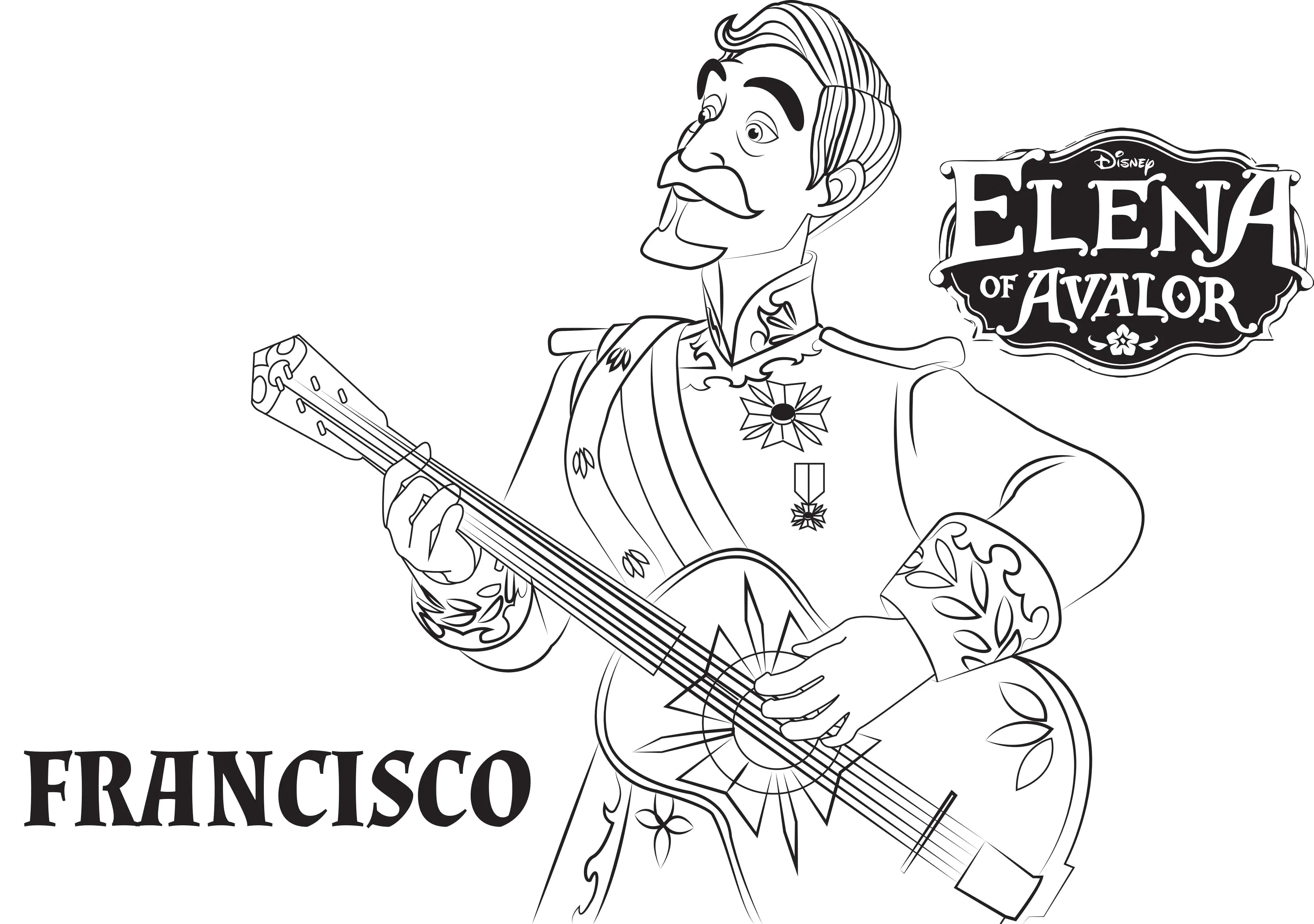 Francisco (Printable Elena Avalor Coloring Page for Kids)