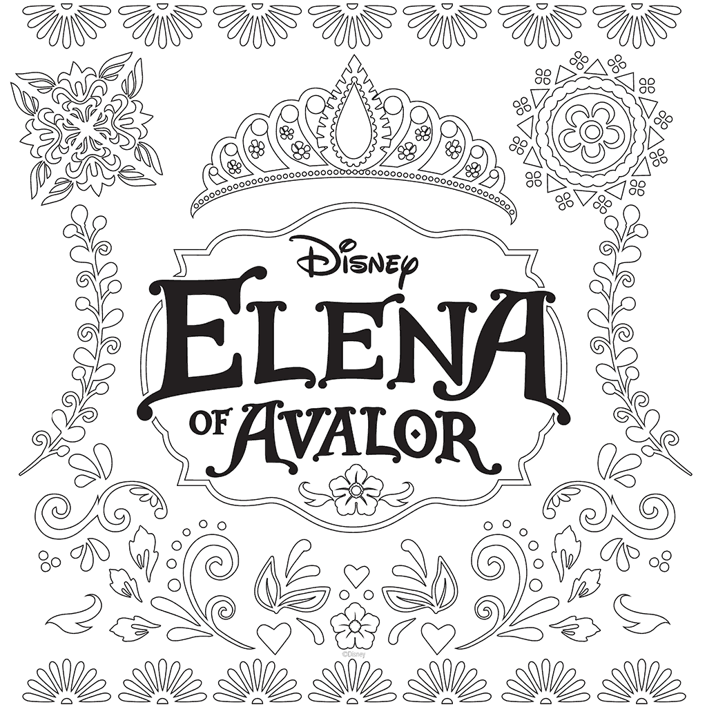 Incredible Coloring of Elena Avalor, simple, for children