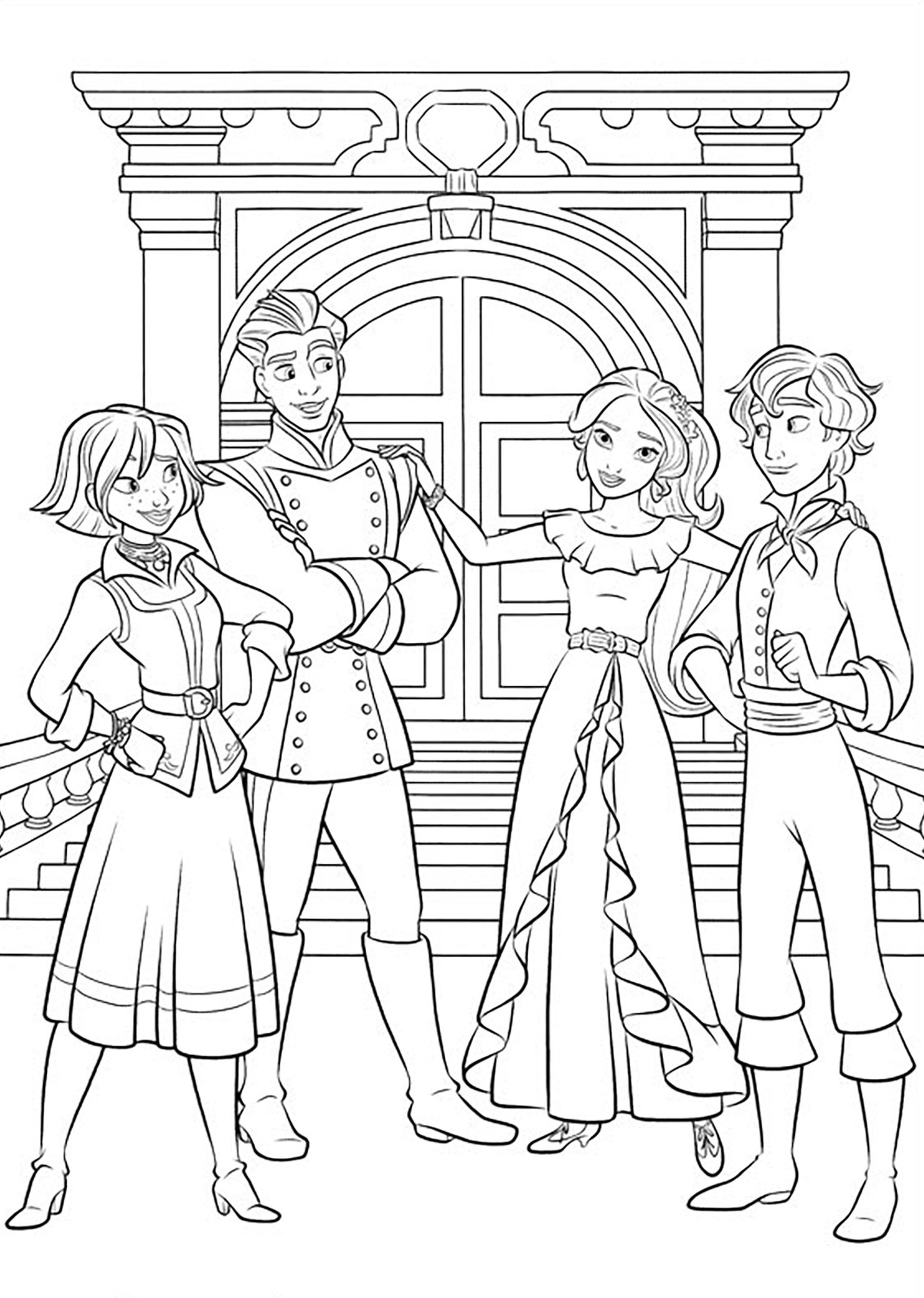 Easy Elena Avalor coloring pages for kids