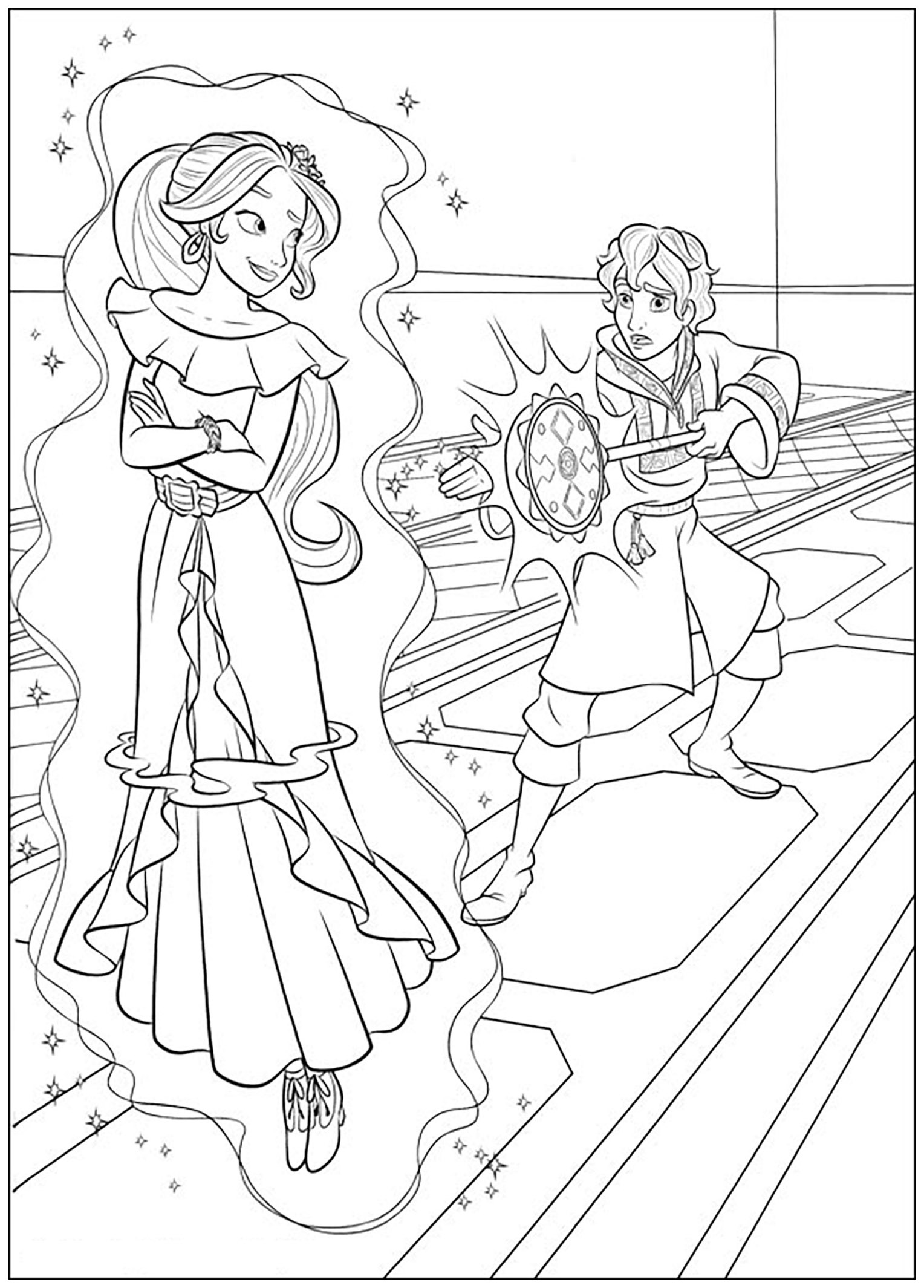 Fun coloring page of Elena Avalor to print and color