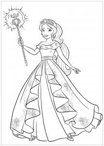 Free drawing of Elena Avalor to download and color