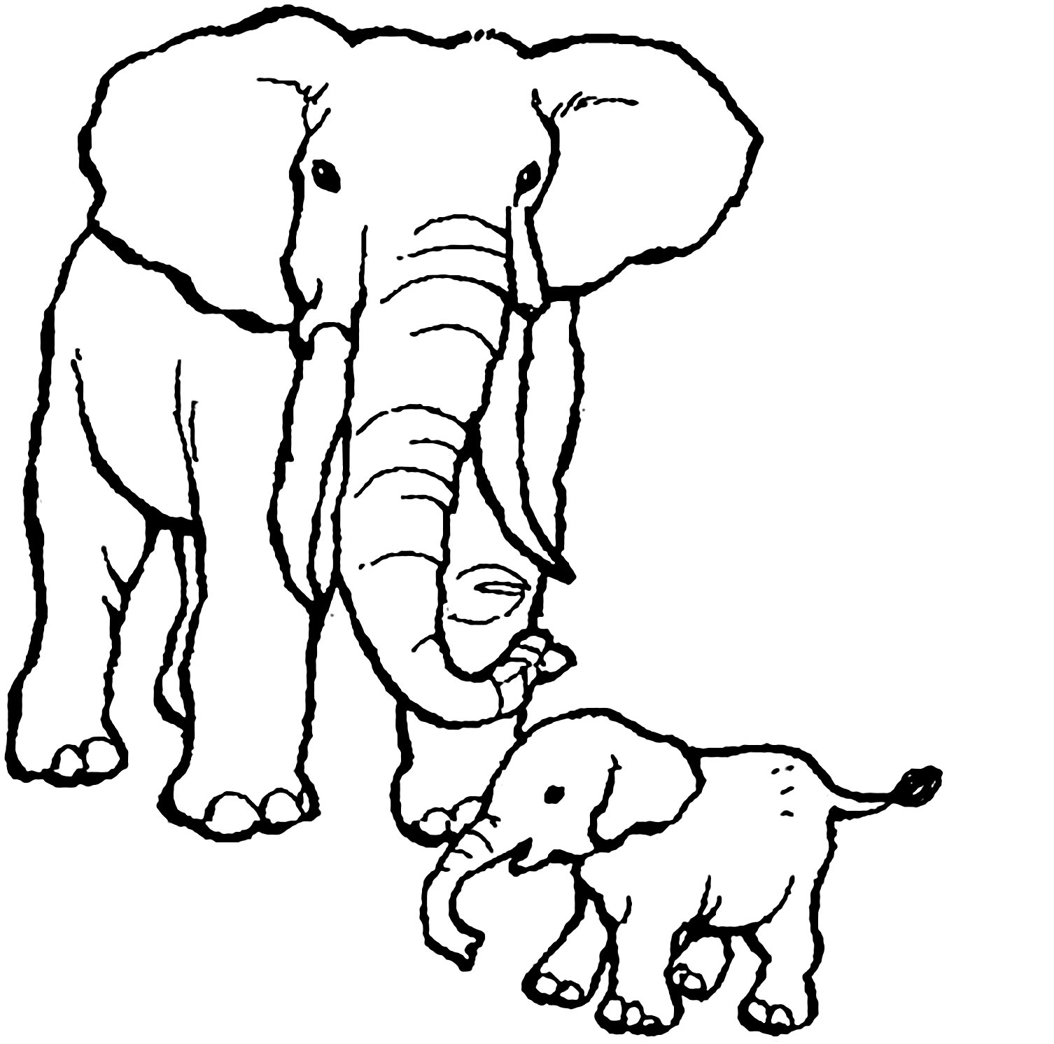 Elephant image to download and print for children