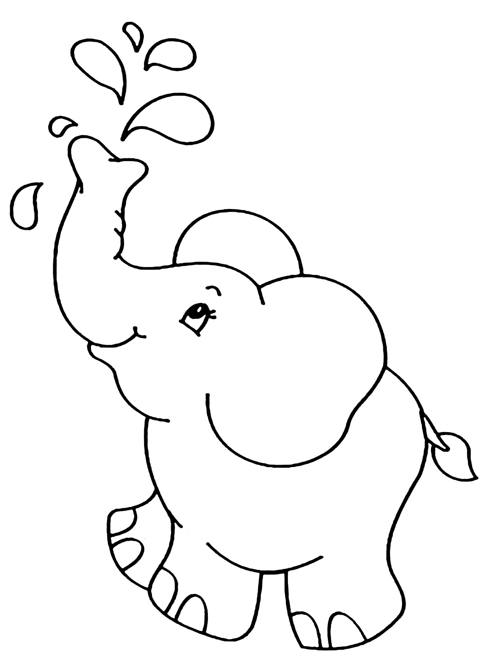 Easy Elephant Coloring Coloring Pages