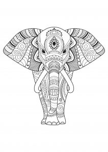 Coloring page elephants to color for children