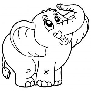 Elephant image to print and color