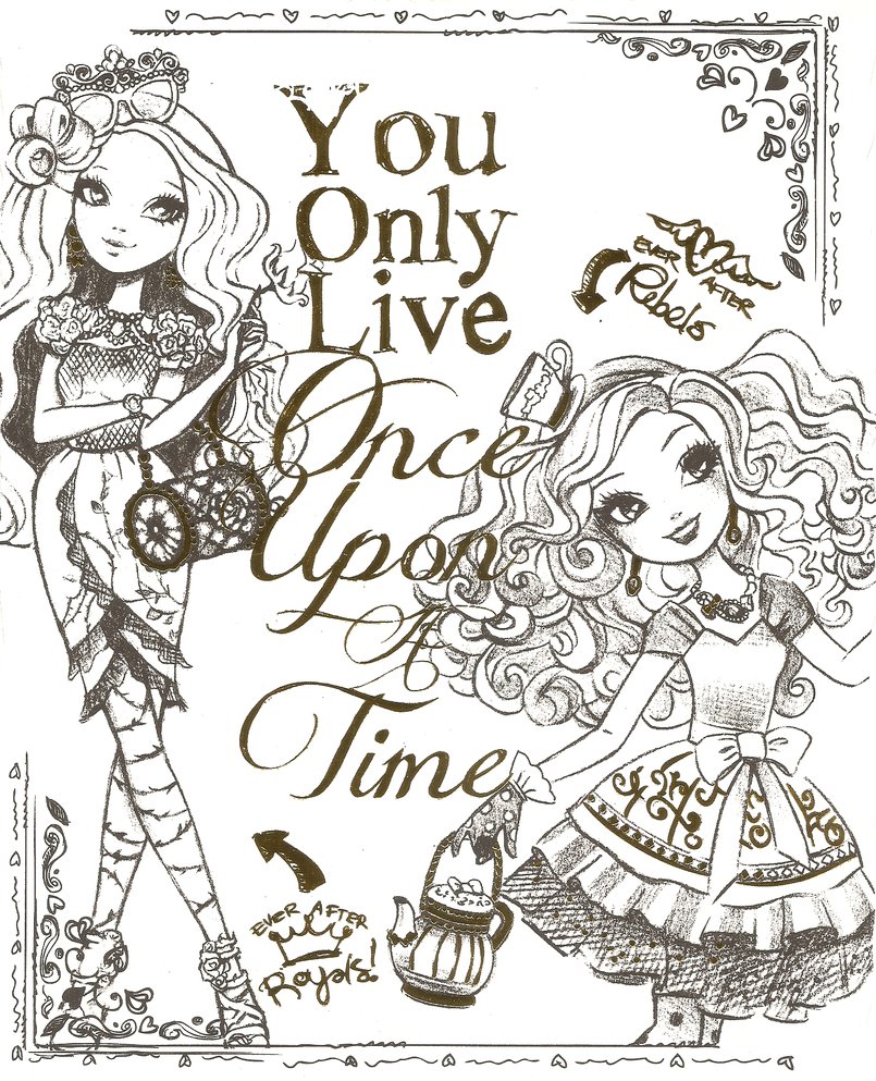 Very nice drawing of Ever After High to print and color