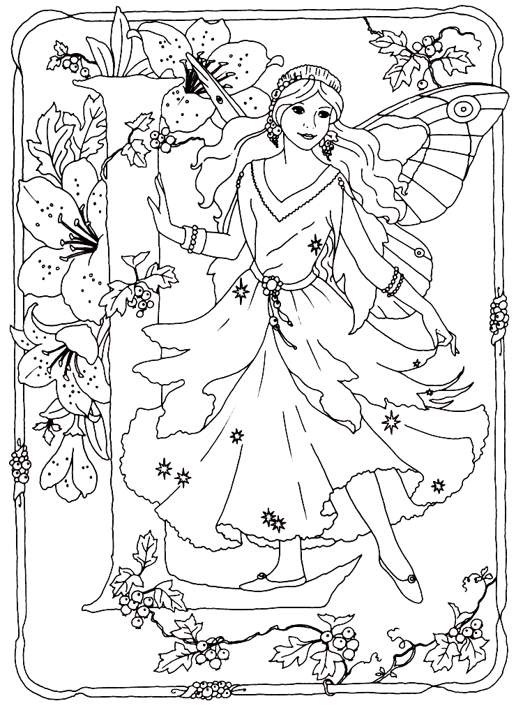 Fairy coloring page to print