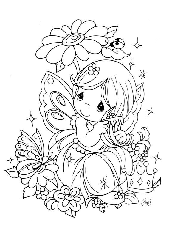 A pretty little Fairy from her illustrations 'Precious Moments'.