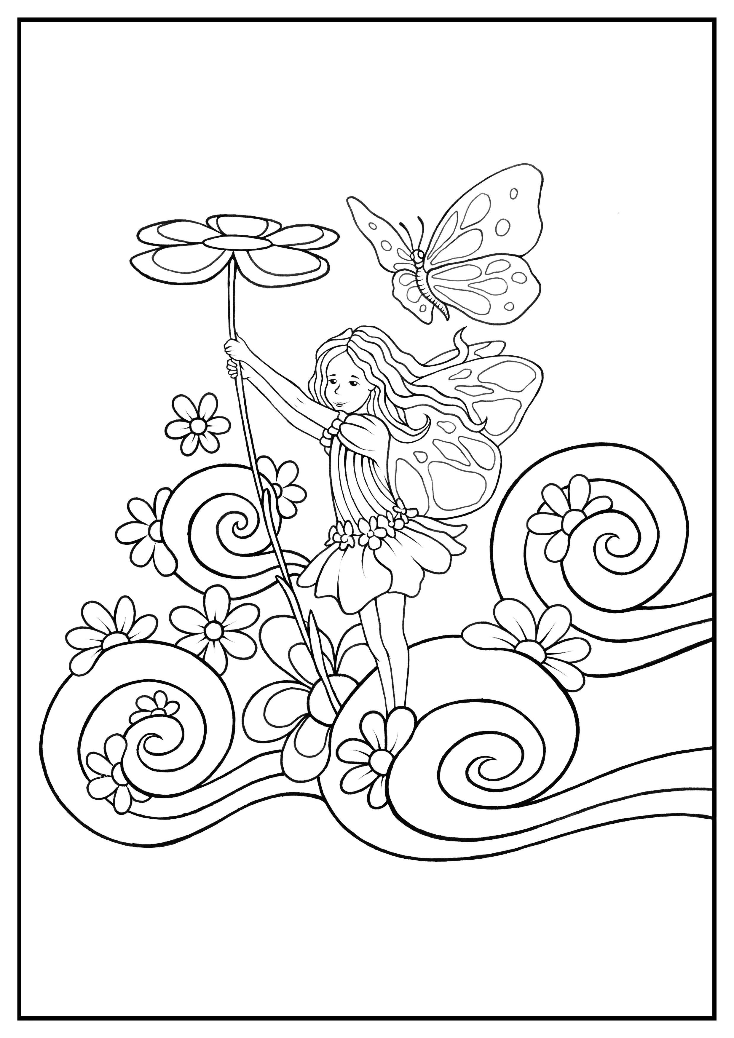 Free Fairy drawing to print and color