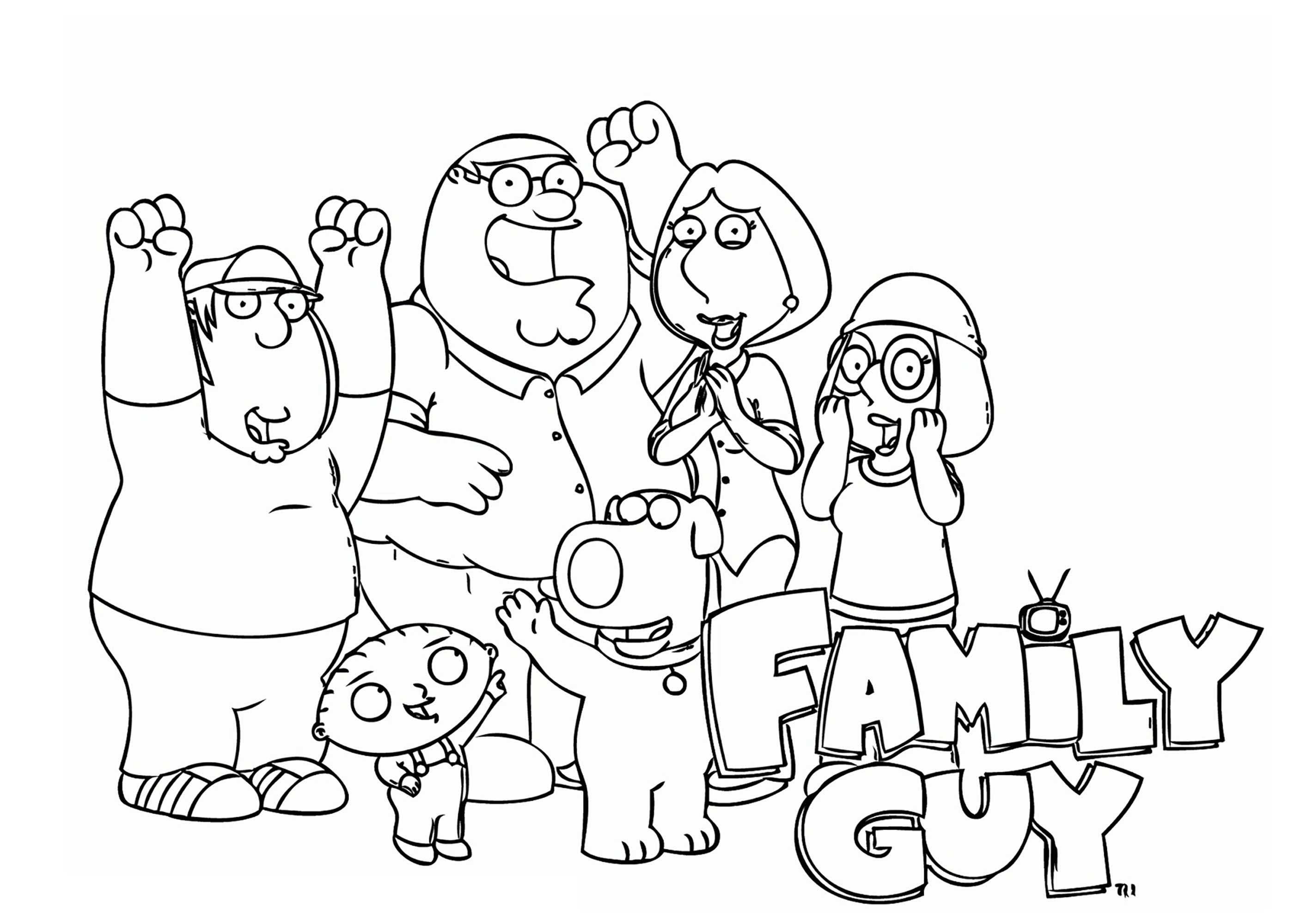 Family guy free to color for kids - Family Guy Coloring Pages