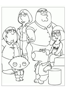 Printable Coloring Page for Kids : Family guy to download for free