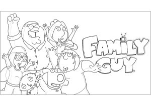 Printable Coloring Page for Kids : Family guy to print for free
