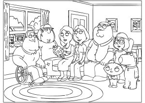 Printable Coloring Page for Kids : Family guy to print for free
