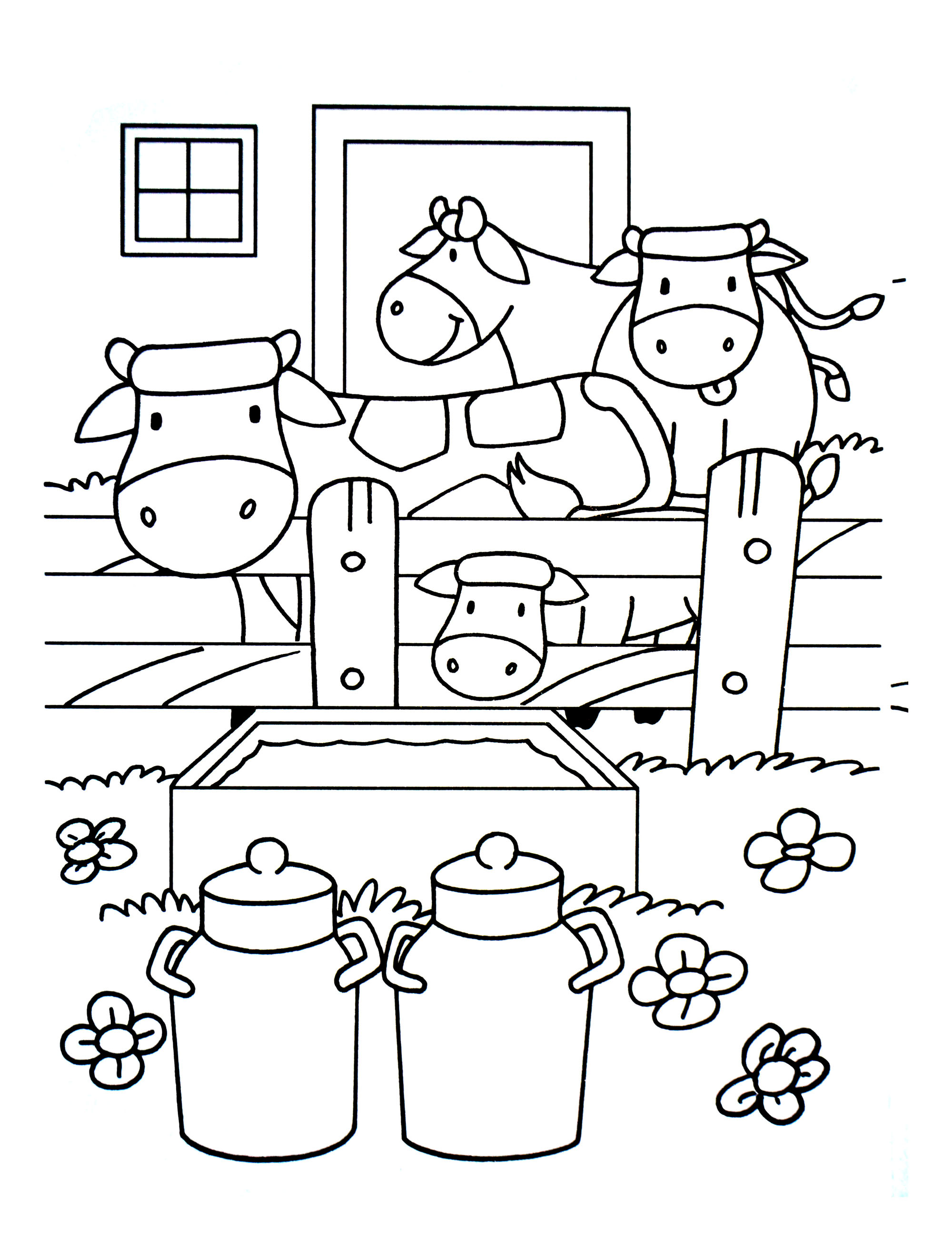 Farm coloring page to print