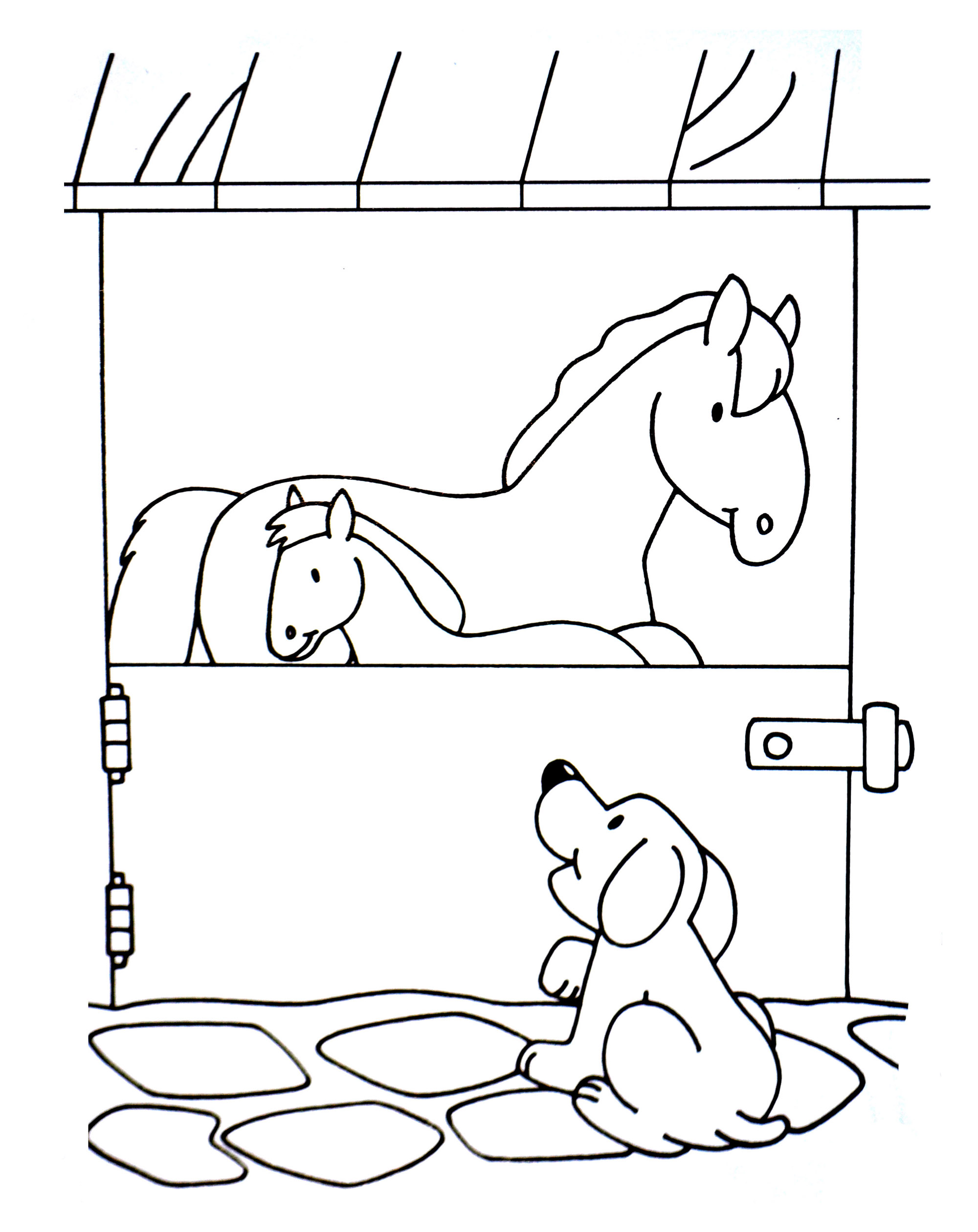 Super simple Farm coloring page