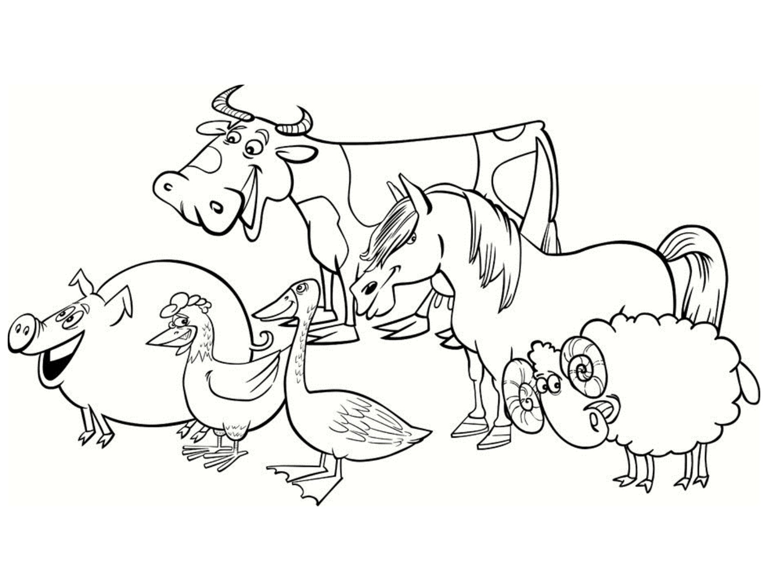 Farm animals coloring