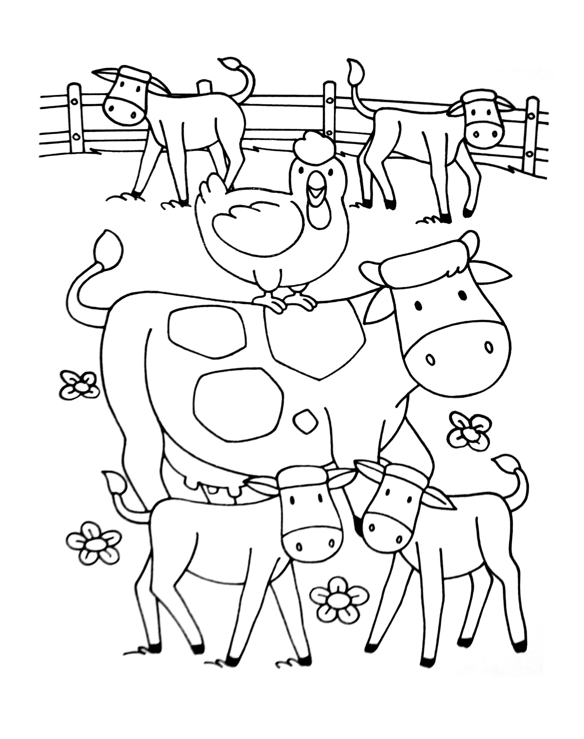 Farm drawing to download and print for children