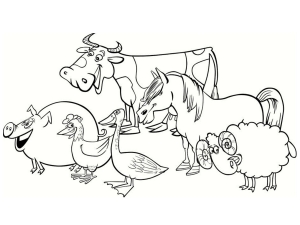 Coloring page farm to color for children