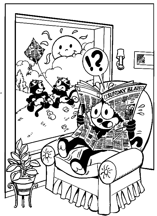 Felix the cat coloring pages to print