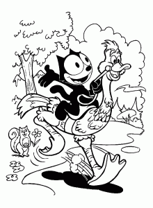 Felix the cat coloring pages for kids