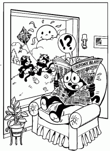 Coloring page felix the cat to download