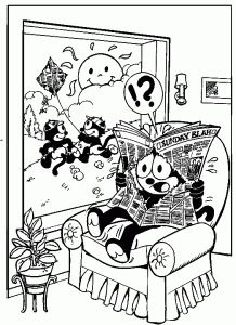 Felix the cat coloring pages to print for kids